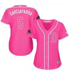 Women's Majestic Boston Red Sox #5 Nomar Garciaparra Authentic Pink Fashion 2018 World Series Champions MLB Jersey