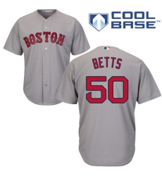 Youth Majestic Boston Red Sox #50 Mookie Betts Replica Grey Road Cool Base MLB Jersey
