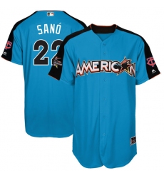 Men's Majestic Minnesota Twins #22 Miguel Sano Replica Blue American League 2017 MLB All-Star MLB Jersey