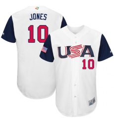 Youth USA Baseball Majestic #10 Adam Jones White 2017 World Baseball Classic Authentic Team Jersey