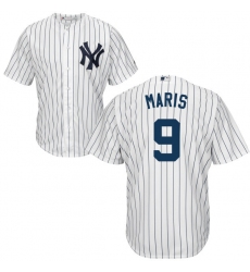 Youth Majestic New York Yankees #9 Roger Maris Replica White Home MLB Jersey