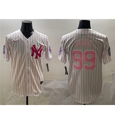 Men's New York Yankees #99 Aaron Judge Pink With Limited Stitched Baseball Jersey