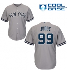 Youth Majestic New York Yankees #99 Aaron Judge Replica Grey Road MLB Jersey