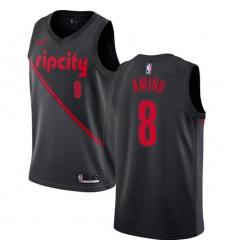 Men's Nike Portland Trail Blazers #8 Al-Farouq Aminu Swingman Black NBA Jersey - 2018 19 City Edition