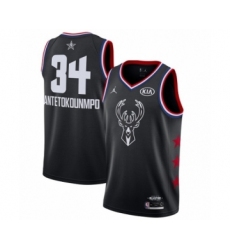 Youth Jordan Milwaukee Bucks #34 Giannis Antetokounmpo Swingman Black 2019 All-Star Game Basketball Jersey
