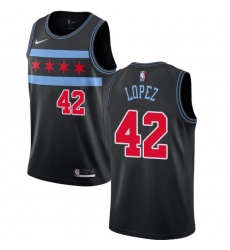 Men's Nike Chicago Bulls #42 Robin Lopez Swingman Black NBA Jersey - City Edition