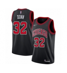 Men's Chicago Bulls #32 Kris Dunn Authentic Black Finished Basketball Jersey - Statement Edition