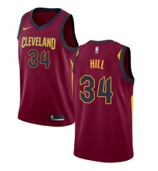 Men's Nike Cleveland Cavaliers #34 Tyrone Hill Swingman Maroon Road NBA Jersey - Icon Edition