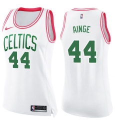 Women's Nike Boston Celtics #44 Danny Ainge Swingman White/Pink Fashion NBA Jersey