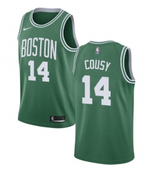 Men's Nike Boston Celtics #14 Bob Cousy Swingman Green(White No.) Road NBA Jersey - Icon Edition