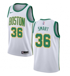 Youth Nike Boston Celtics #36 Marcus Smart Swingman White NBA Jersey - City Edition