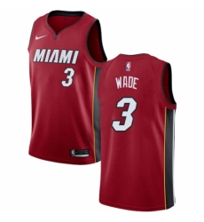 Men's Nike Miami Heat #3 Dwyane Wade Swingman Red NBA Jersey Statement Edition