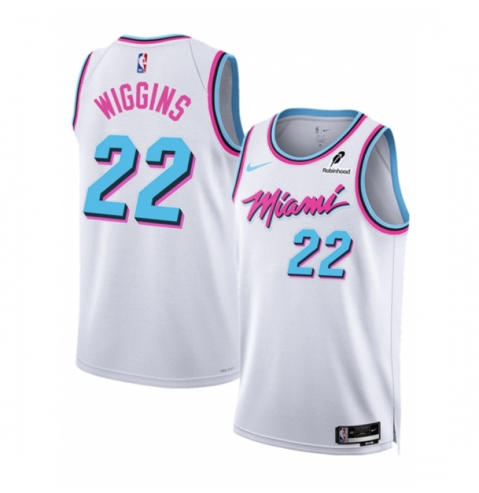 Men's Miami Heat #22 Andrew Wiggins White 2025 City Edition Stitched Basketball Jersey