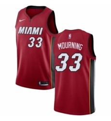 Youth Nike Miami Heat #33 Alonzo Mourning Authentic Red NBA Jersey Statement Edition