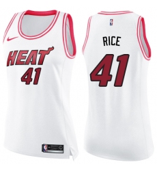 Women's Nike Miami Heat #41 Glen Rice Swingman White/Pink Fashion NBA Jersey