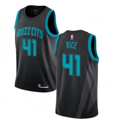 Men's Nike Jordan Charlotte Hornets #41 Glen Rice Swingman Black NBA Jersey - 2018 19 City Edition
