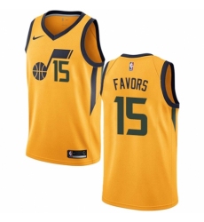 Women's Nike Utah Jazz #15 Derrick Favors Authentic Gold NBA Jersey Statement Edition