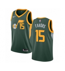 Women's Nike Utah Jazz #15 Derrick Favors Green Swingman Jersey - Earned Edition
