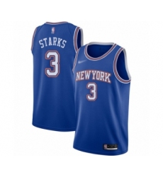 Youth New York Knicks #3 John Starks Swingman Blue Basketball Jersey - Statement Edition
