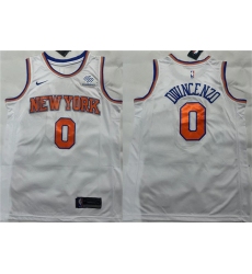 Men's New York Knicks #0 Donte DiVincenzo White Stitched Basketball Jersey