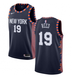 Men's Nike New York Knicks #19 Willis Reed Swingman Navy Blue NBA Jersey - 2018 19 City Edition