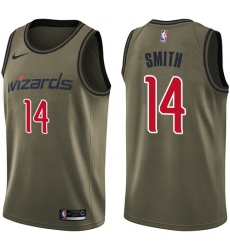 Youth Nike Washington Wizards #14 Jason Smith Swingman Green Salute to Service NBA Jersey