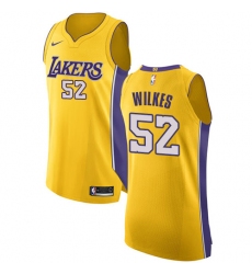 Men's Nike Los Angeles Lakers #52 Jamaal Wilkes Authentic Gold Home NBA Jersey - Icon Edition