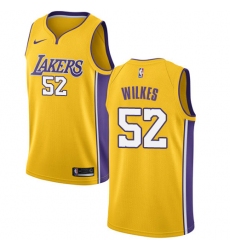 Men's Nike Los Angeles Lakers #52 Jamaal Wilkes Swingman Gold Home NBA Jersey - Icon Edition