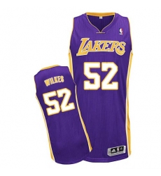 Youth Adidas Los Angeles Lakers #52 Jamaal Wilkes Authentic Purple Road NBA Jersey