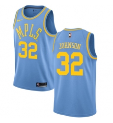 Men's Nike Los Angeles Lakers #32 Magic Johnson Swingman Blue Hardwood Classics NBA Jersey