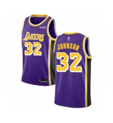 Women's Los Angeles Lakers #32 Magic Johnson Authentic Purple Basketball Jerseys - Icon Edition