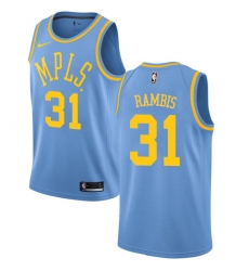 Youth Nike Los Angeles Lakers #31 Kurt Rambis Authentic Blue Hardwood Classics NBA Jersey