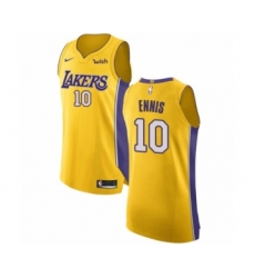 Men's Los Angeles Lakers #10 Tyler Ennis Authentic Gold Home Basketball Jersey - Icon Edition