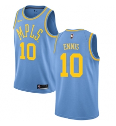 Men's Nike Los Angeles Lakers #10 Tyler Ennis Authentic Blue Hardwood Classics NBA Jersey