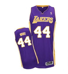 Women's Adidas Los Angeles Lakers #44 Jerry West Authentic Purple Road NBA Jersey