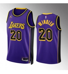 Men's Los Angeles Lakers #20 Dylan Windler Purple Statement Edition Stitched Basketball Jersey