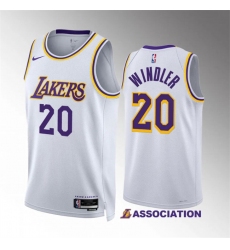 Men's Los Angeles Lakers #20 Dylan Windler White Association Edition Stitched Basketball Jersey