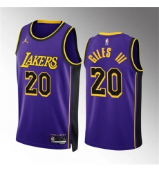 Men's Los Angeles Lakers #20 Harry Giles Iii Purple Statement Edition Stitched Basketball Jersey