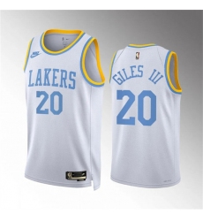 Men's Los Angeles Lakers #20 Harry Giles Iii White Classic Edition Stitched Basketball Jersey