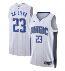 Men's Orlando Magic #23 Tristan Da Silva White 2024 Draft Association Edition Stitched Basketball Jersey