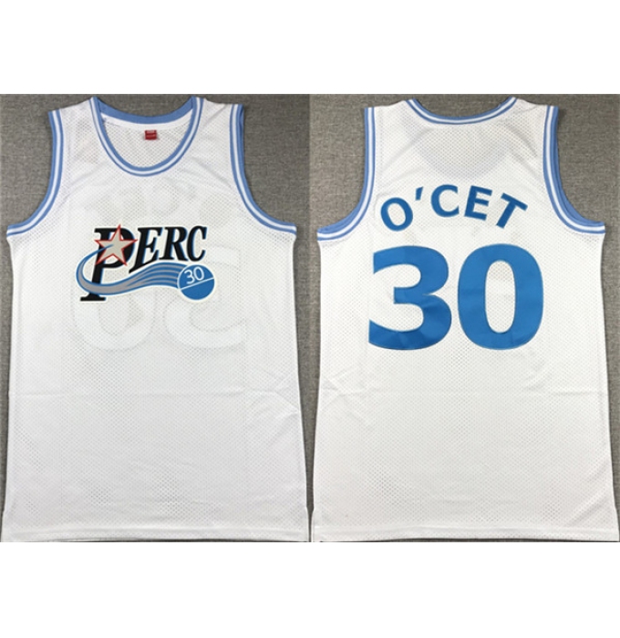 Men's Perc #30 O'Cet Movie White Stitched Basketball jersey