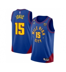 Men's Denver Nuggets #15 Nikola Jokic Blue 2022-23 Statement Edition With NO.6 Stitched Jersey