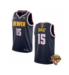 Men's Denver Nuggets #15 Nikola Jokic Navy 2023 Finals Icon Edition Stitched Basketball Jersey