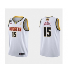 Men's Denver Nuggets #15 Nikola Jokic White 2023 Finals Champions Association Edition With NO.6 Stitched Basketball Jersey