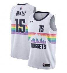Women's Nike Denver Nuggets #15 Nikola Jokic Swingman White NBA Jersey - City Edition