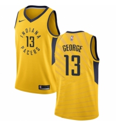 Men's Nike Indiana Pacers #13 Paul George Swingman Gold NBA Jersey Statement Edition