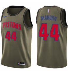 Men's Nike Detroit Pistons #44 Rick Mahorn Swingman Green Salute to Service NBA Jersey