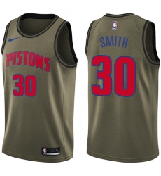 Youth Nike Detroit Pistons #30 Joe Smith Swingman Green Salute to Service NBA Jersey