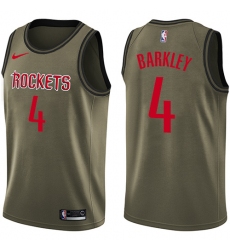 Men's Nike Houston Rockets #4 Charles Barkley Swingman Green Salute to Service NBA Jersey