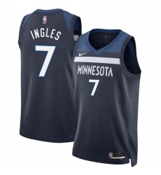 Men's Minnesota Timberwolves #7 Joe Ingles 2024 Icon Edition navy 75th Anniversary Swingman Stitched Jersey